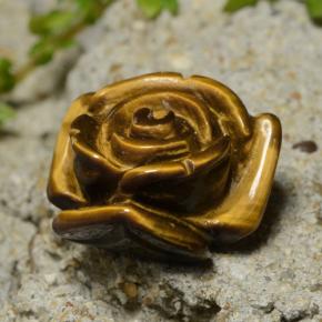 Tiger's eye marrón natural de 13,31 ct, corte flor, opaco