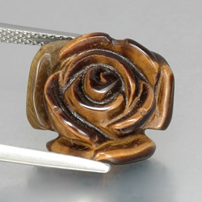 Tiger's eye marrón natural de 11,08 ct, forma elegante, opaco