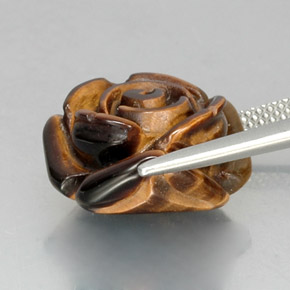 Tiger's eye marrón natural de 11,08 ct, forma elegante, opaco