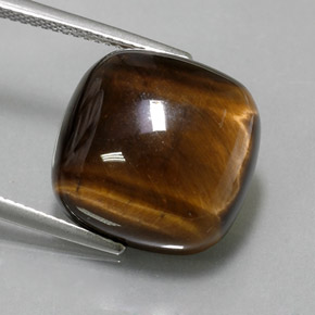 Tiger's eye marrón natural de 13,79 ct, corte cojín, opaco