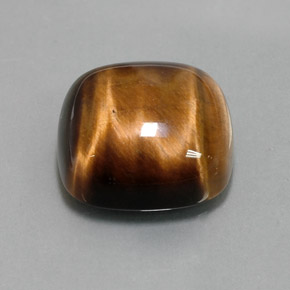 Tiger's eye marrón natural de 13,79 ct, corte cojín, opaco