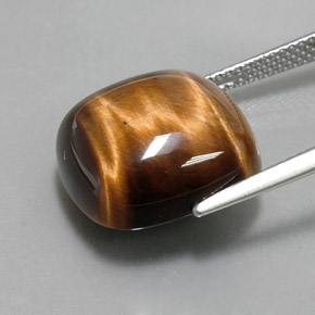 Tiger's eye marrón natural de 13,79 ct, corte cojín, opaco