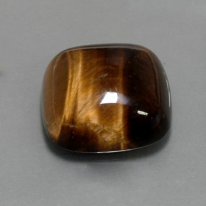 Ojo de Tigre Marrón oro natural de 13.05 ct, Corte Cojín, Opaco