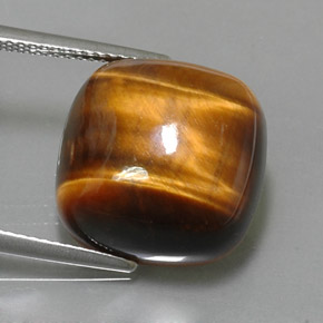 Tiger's eye marrón natural de 13,02 ct, corte cojín, opaco