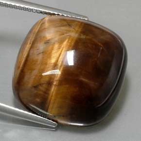 Tiger's eye marrón natural de 27,19 ct, corte cojín, opaco