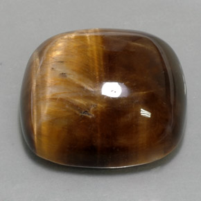 Tiger's eye marrón natural de 27,19 ct, corte cojín, opaco