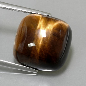 Tiger's eye marrón natural de 13,38 ct, corte cojín, opaco