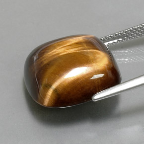 Tiger's eye marrón natural de 13,38 ct, corte cojín, opaco