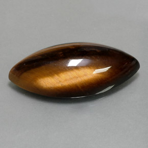 Tiger's eye marrón natural de 13,60 ct, marquesa, opaco