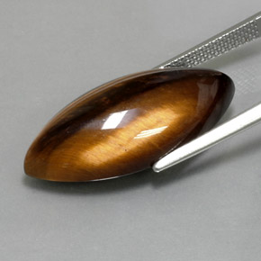 Tiger's eye marrón natural de 13,60 ct, marquesa, opaco