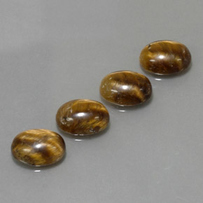 Gemas de Ojo de Tigre Marrón oro natural de  ct, Corte Óvalo, Opaco