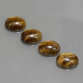 Gemas de Ojo de Tigre Marrón oro natural de  ct, Corte Óvalo, Opaco
