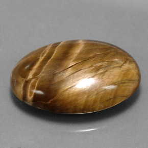 Tiger's eye marrón natural de 17,34 ct, corte óvalo, opaco