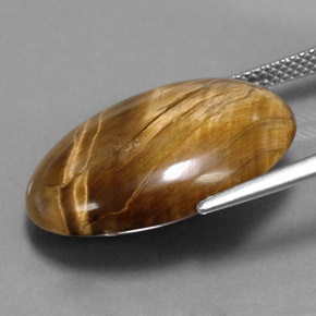 Tiger's eye marrón natural de 17,34 ct, corte óvalo, opaco