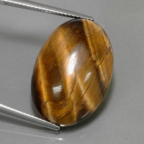 Tiger's eye marrón natural de 23,72 ct, corte óvalo, opaco