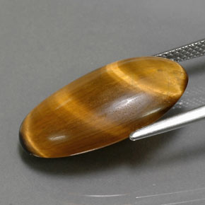 Tiger's eye marrón natural de 11,94 ct, corte óvalo, opaco