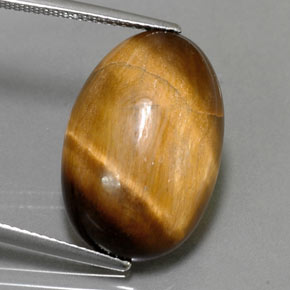 Tiger's eye marrón natural de 13,32 ct, corte óvalo, opaco