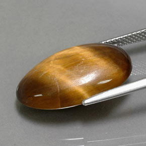 Tiger's eye marrón natural de 13,32 ct, corte óvalo, opaco