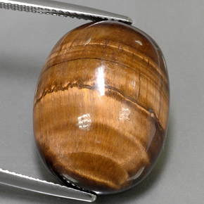 Tiger's eye marrón natural de 24,80 ct, corte óvalo, opaco