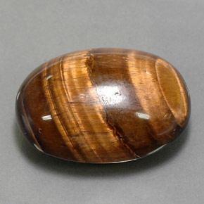 Tiger's eye marrón natural de 24,80 ct, corte óvalo, opaco