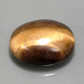 Tiger's eye marrón natural de 14,18 ct, corte óvalo, opaco