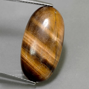 Tiger's eye marrón natural de 11,79 ct, corte óvalo, opaco