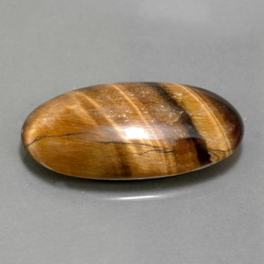 Tiger's eye marrón natural de 11,79 ct, corte óvalo, opaco