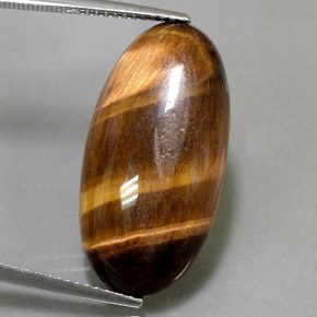 Tiger's eye marrón natural de 13,84 ct, corte óvalo, opaco