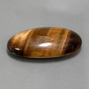 Tiger's eye marrón natural de 13,84 ct, corte óvalo, opaco