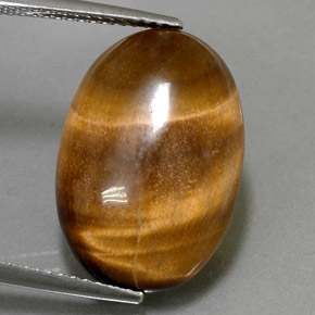 Tiger's eye marrón natural de 11,07 ct, corte óvalo, opaco
