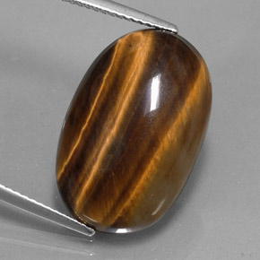 Tiger's eye marrón natural de 14,42 ct, corte óvalo, opaco