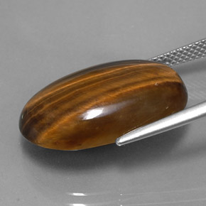 Tiger's eye marrón natural de 14,42 ct, corte óvalo, opaco