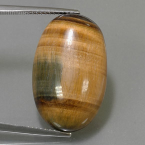 Tiger's eye marrón natural de 19,16 ct, corte óvalo, opaco