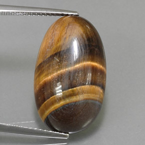 Tiger's eye marrón natural de 13,07 ct, corte óvalo, opaco