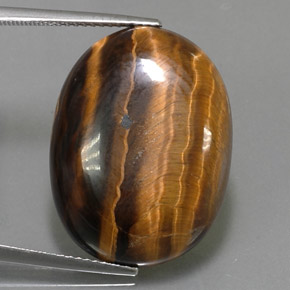 Tiger's eye marrón natural de 25,04 ct, corte óvalo, opaco