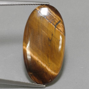 Tiger's eye marrón natural de 14,24 ct, corte óvalo, opaco
