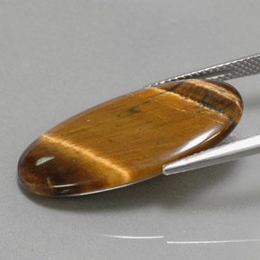 Tiger's eye marrón natural de 14,24 ct, corte óvalo, opaco