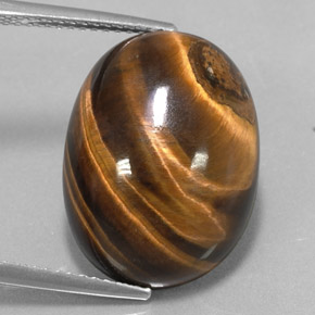 Tiger's eye marrón natural de 15,36 ct, corte óvalo, opaco