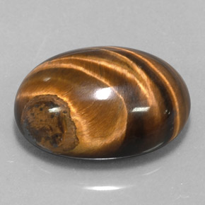 Tiger's eye marrón natural de 15,36 ct, corte óvalo, opaco