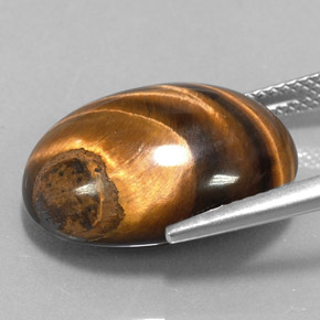 Tiger's eye marrón natural de 15,36 ct, corte óvalo, opaco