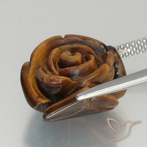 Ojo de Tigre Marrón cálido natural de 12.17 ct, Elegante, Opaco