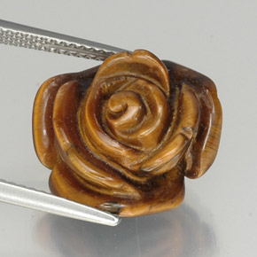 Tiger's eye marrón natural de 12,16 ct, forma elegante, opaco