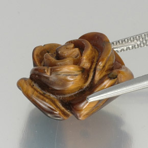 Tiger's eye marrón natural de 12,16 ct, forma elegante, opaco
