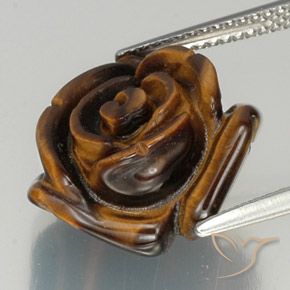Ojo de Tigre Marrón oscuro medio natural de 12.11 ct, Elegante, Opaco