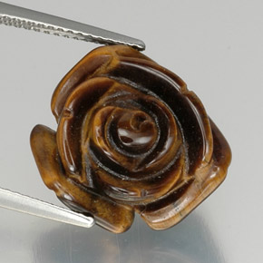 Tiger's eye marrón natural de 12,19 ct, forma elegante, opaco