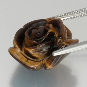 Tiger's eye marrón natural de 12,19 ct, forma elegante, opaco