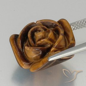 Ojo de Tigre Marrón medio natural de 11.36 ct, Elegante, Opaco