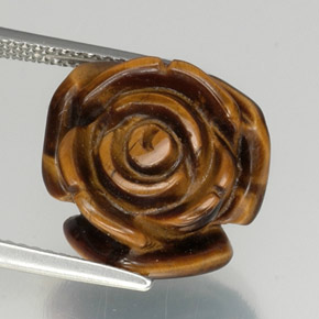 Tiger's eye marrón natural de 11,77 ct, forma elegante, opaco