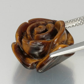 Tiger's eye marrón natural de 11,77 ct, forma elegante, opaco