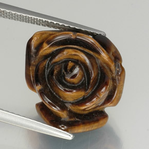 Tiger's eye marrón natural de 12,59 ct, forma elegante, opaco
